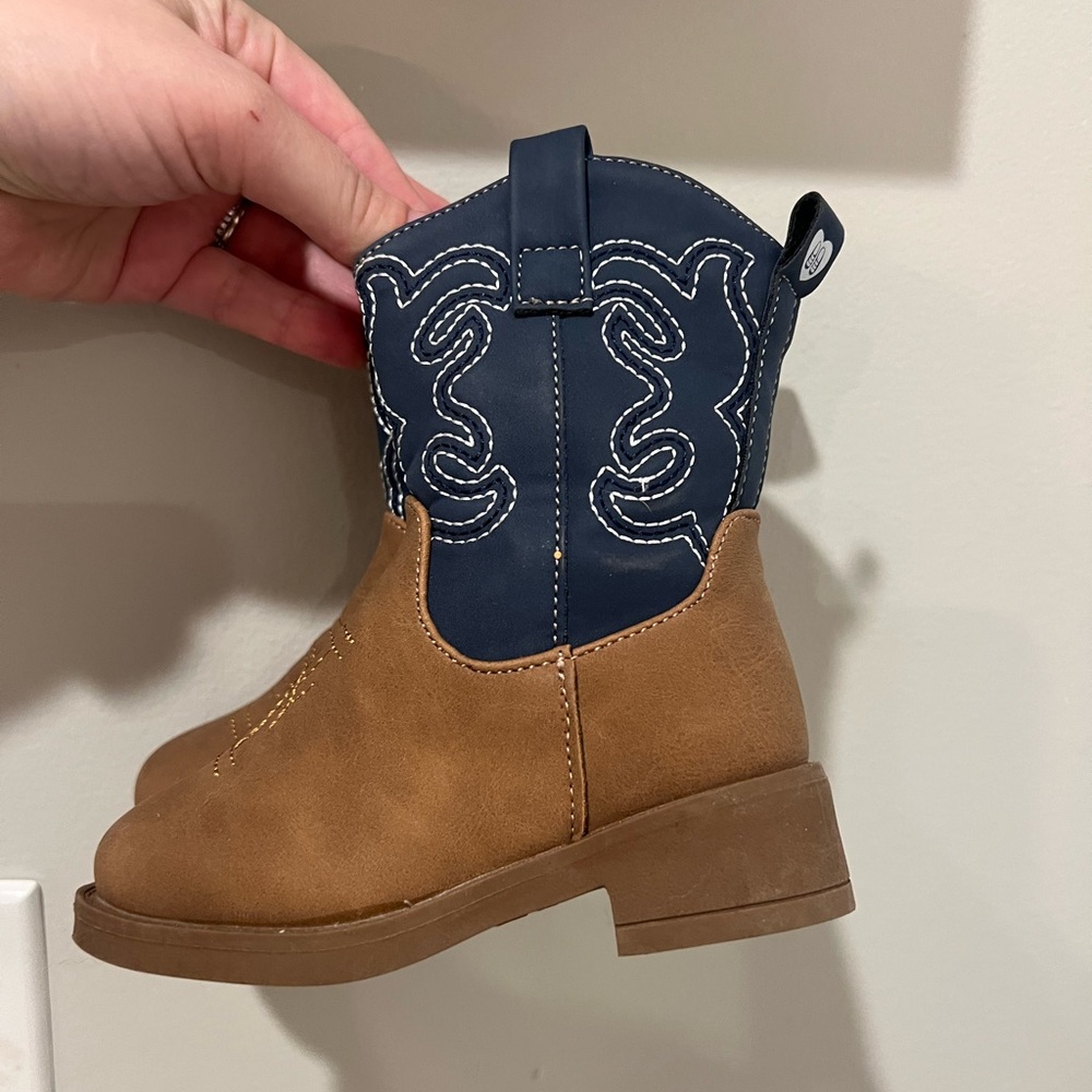 Kids Cowboy Boots in Brown and Blue